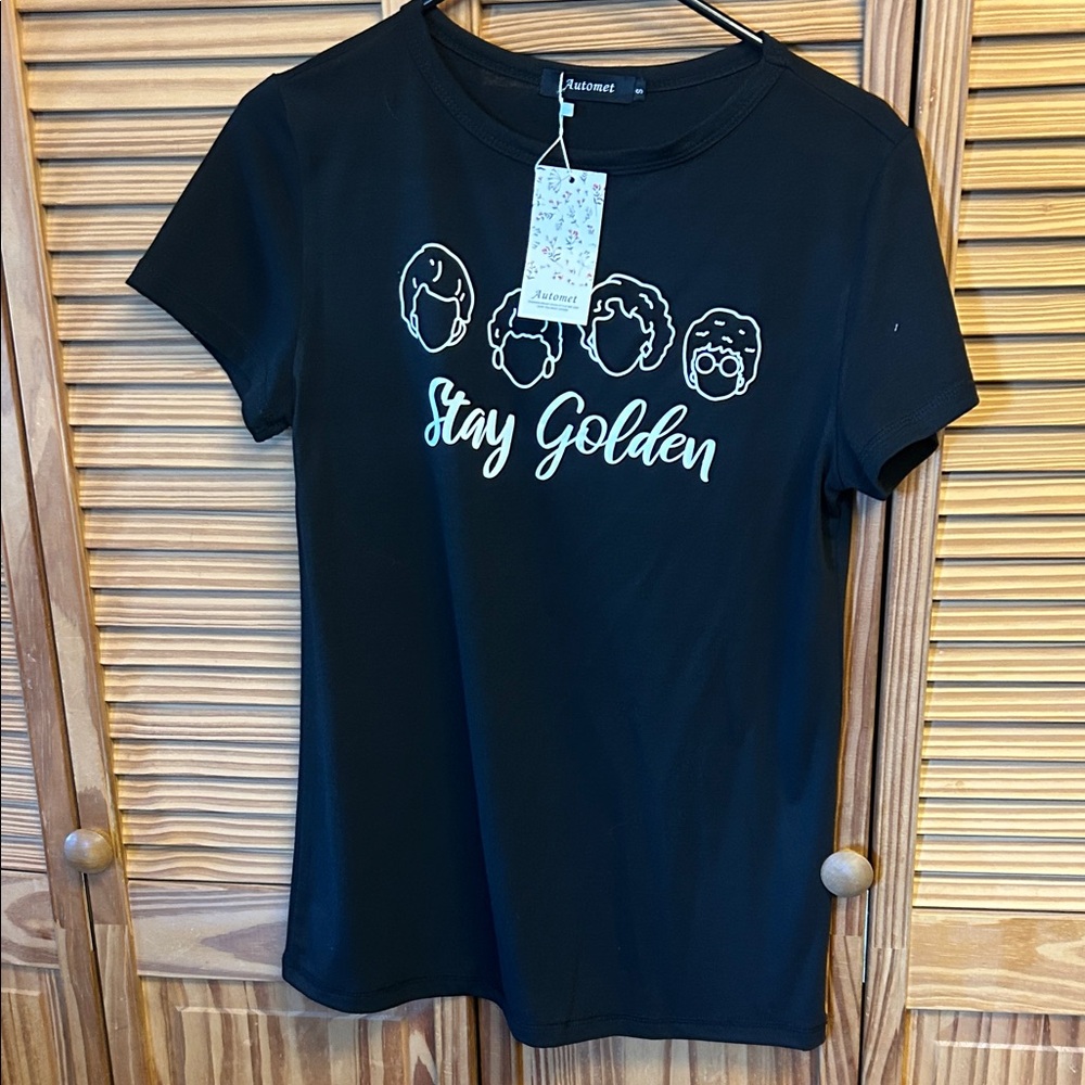 Black Stay Golden Graphic Tee by Asos Design